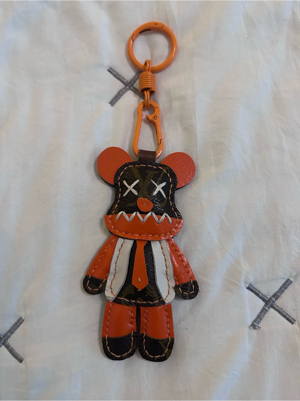 Louis Vuitton handmade bag charm/keychain made w/authentic monogram canvas cuts